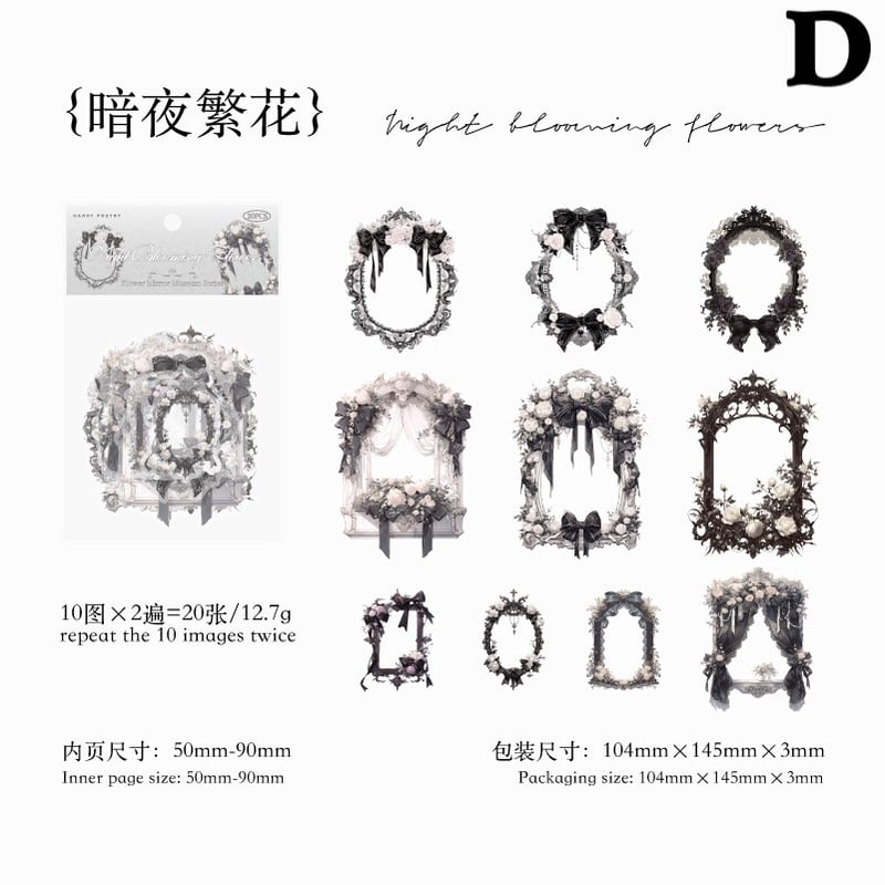 G】フローラルフレーム♥Darkness Fairy18枚♥コラージュ素材♥