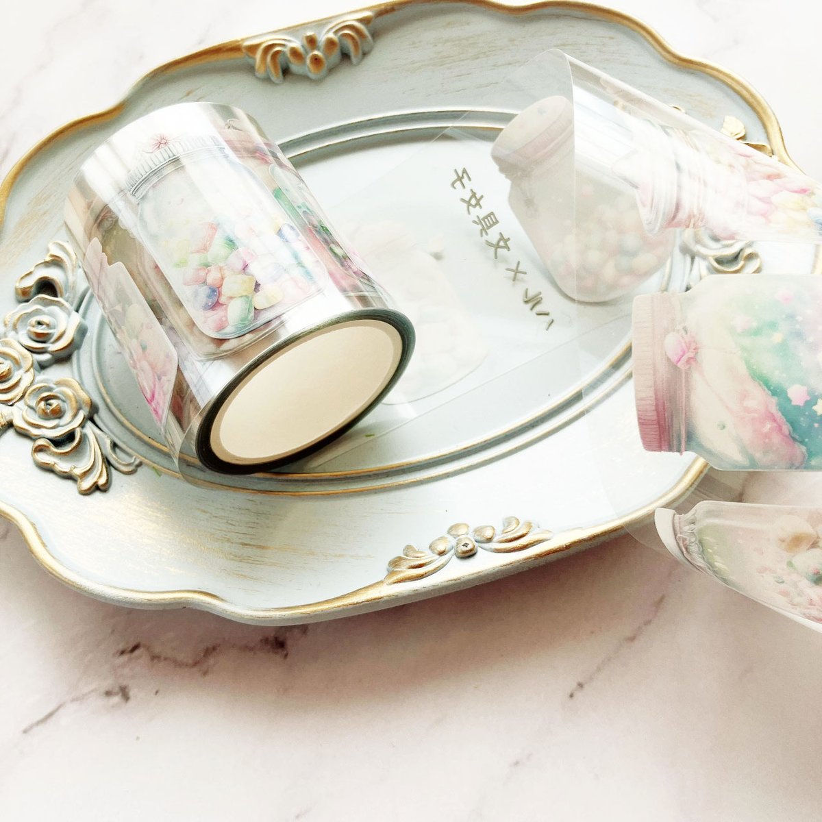 瓶入りキャンディーPETテープ ハル×文具女子オリジナル フィルムテープ