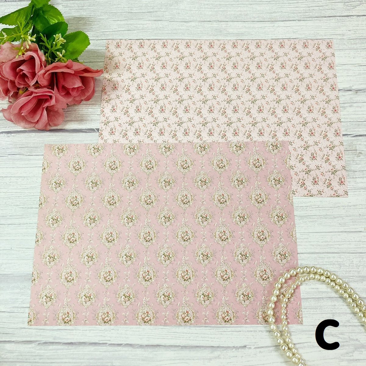 デザペ】 ロココフラワーデザインペーパー | ハル×文具女子の文具専門店