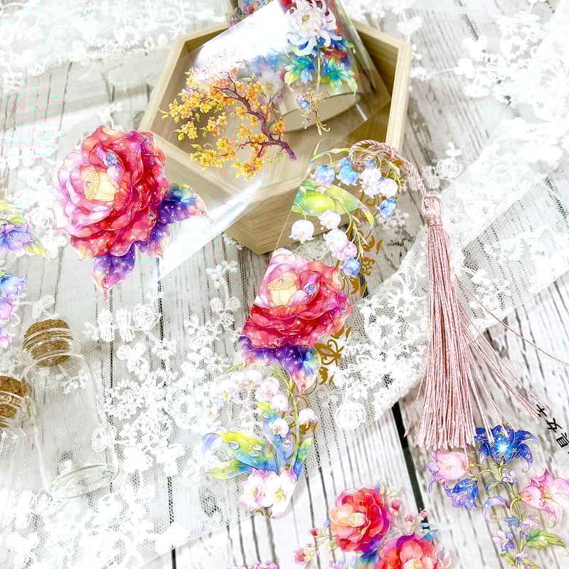 スパークリング【花】PETテープ ハル×文具女子オリジナル フィルム