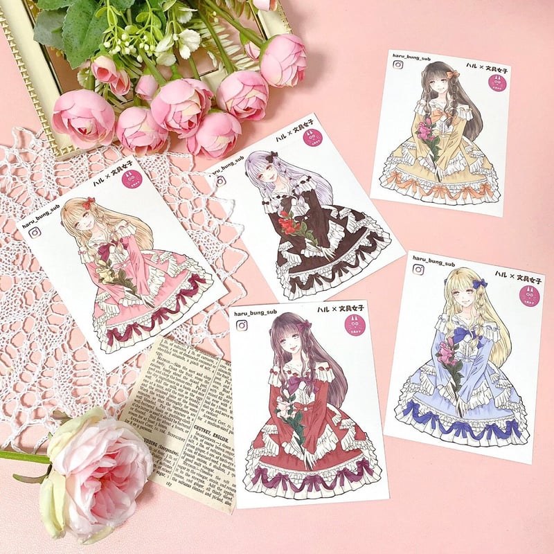 ハルガールズ 彩羽ステッカー コラージュシール | ハル×文具女子の文具
