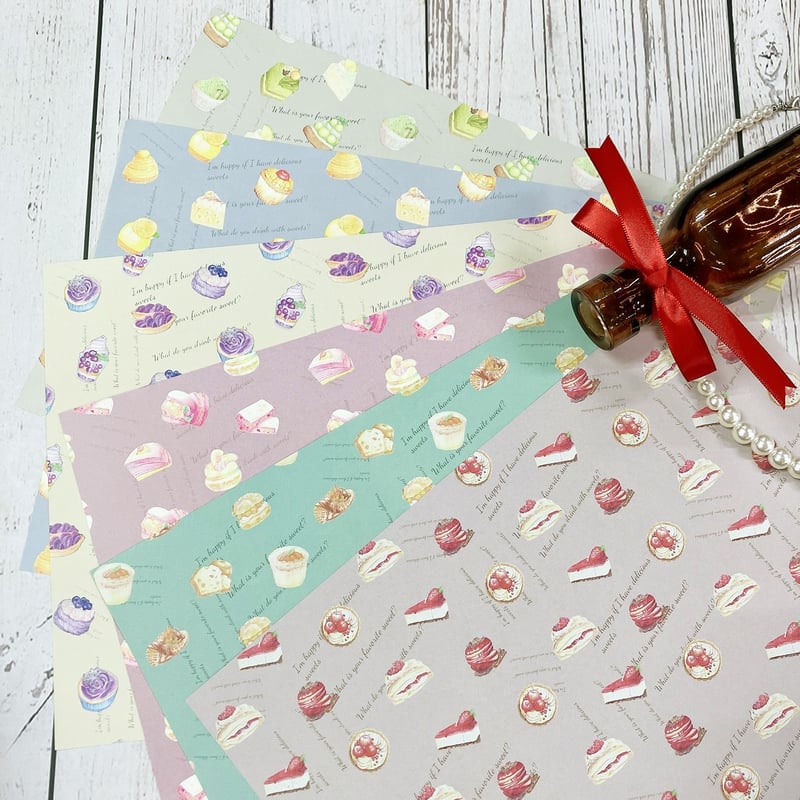 デザペ】スイーツ柄デザインペーパー | ハル×文具女子の文具専門店