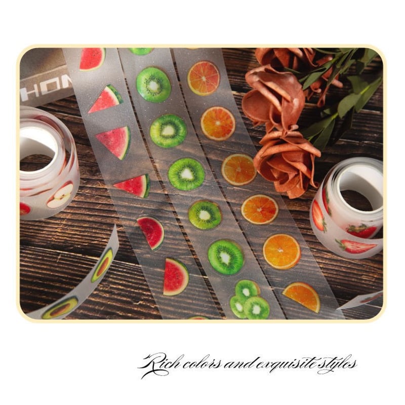 キラキラフルーツロールシール 0907-1 | ハル×文具女子の文具専門店