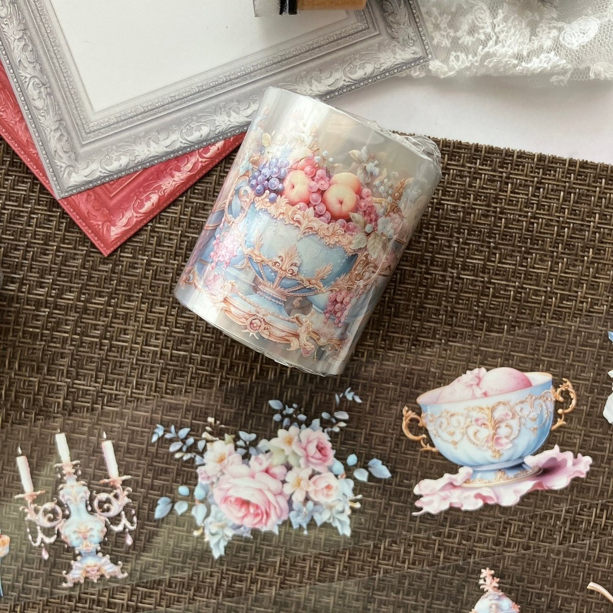 teatea.さん、ハル×文具女子さん コラボ 女の子 PETテープ ティータイムPETテープ ハル×文具女子オリジナル フィルムテープ