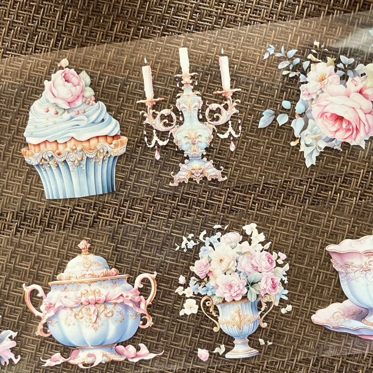 て*ら様 【未使用品】国内作家様 PETテープ まとめ売り　ハル×文具女子さんt ティータイムPETテープ ハル×文具女子オリジナル フィルムテープ