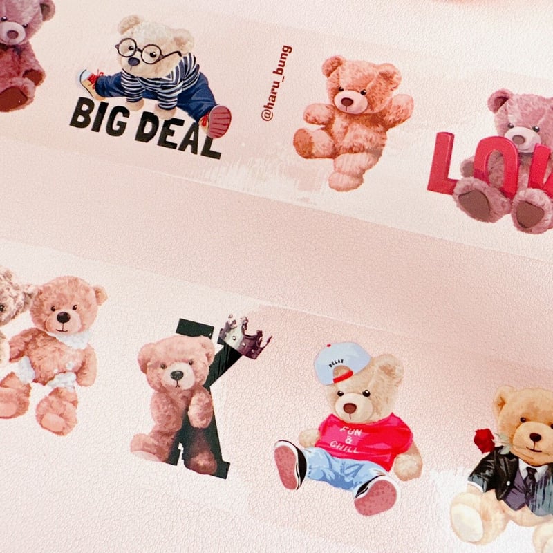 LOVEテディーベア クリア OPPテープ | ハル×文具女子の文具専門店