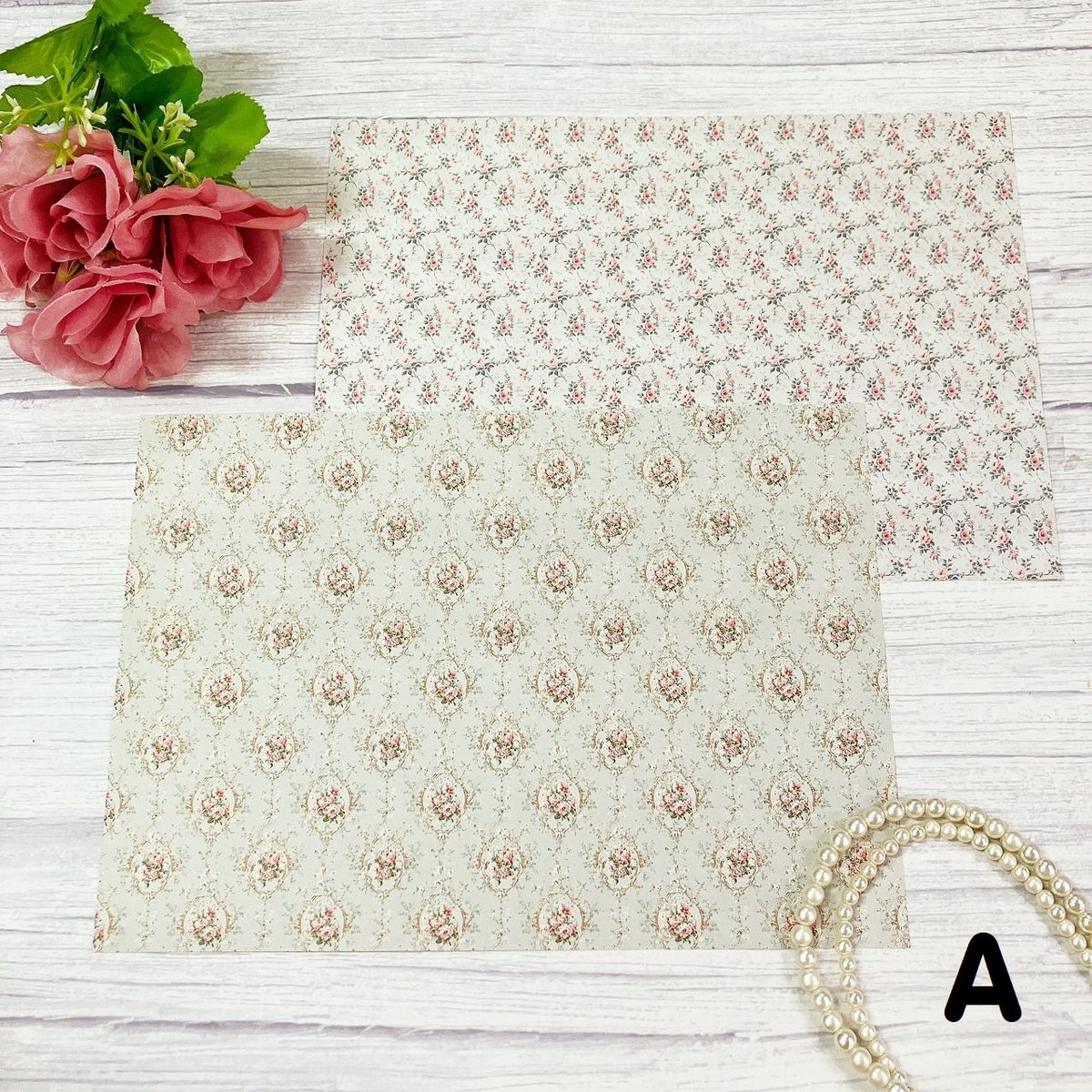 デザペ】 ロココフラワーデザインペーパー | ハル×文具女子の文具専門店