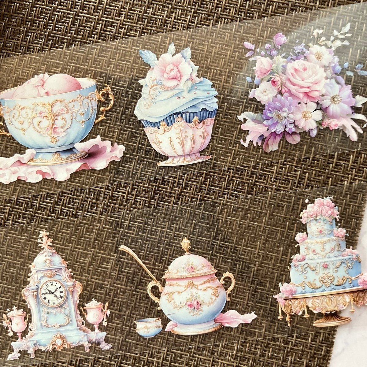 teatea.さん、ハル×文具女子さん コラボ 女の子 PETテープ ティータイムPETテープ ハル×文具女子オリジナル フィルムテープ