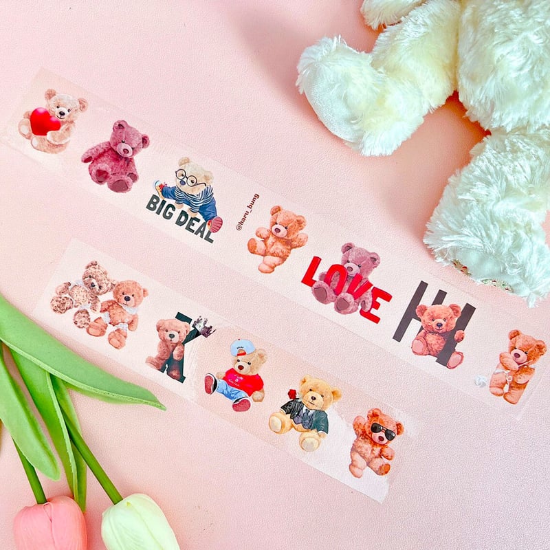 LOVEテディーベア クリア OPPテープ | ハル×文具女子の文具専門店