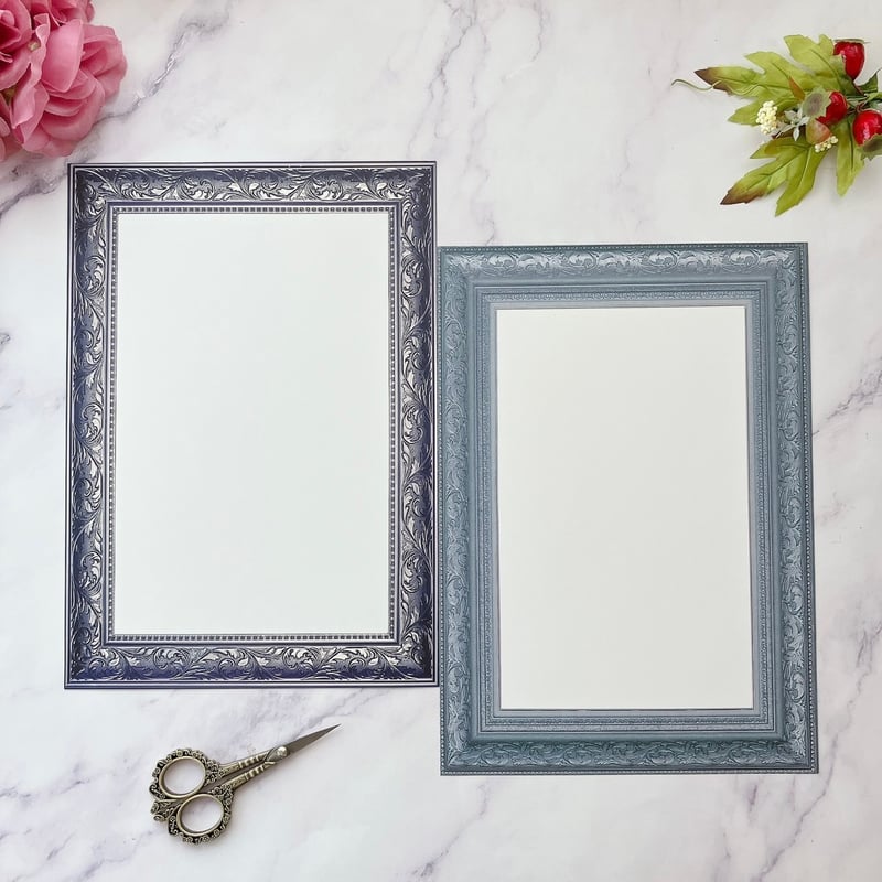 A4サイズ】コラージュ台紙 額縁セット 50枚セット 額縁ペーパー 額縁