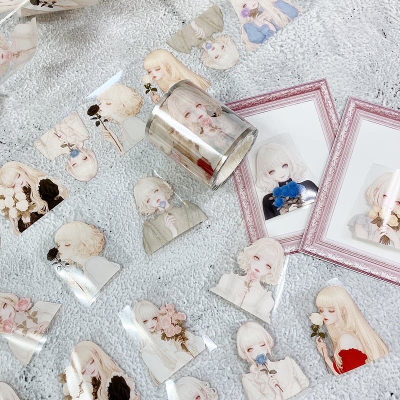 ローズガールPETテープ ハル×文具女子オリジナル フィルムテープ