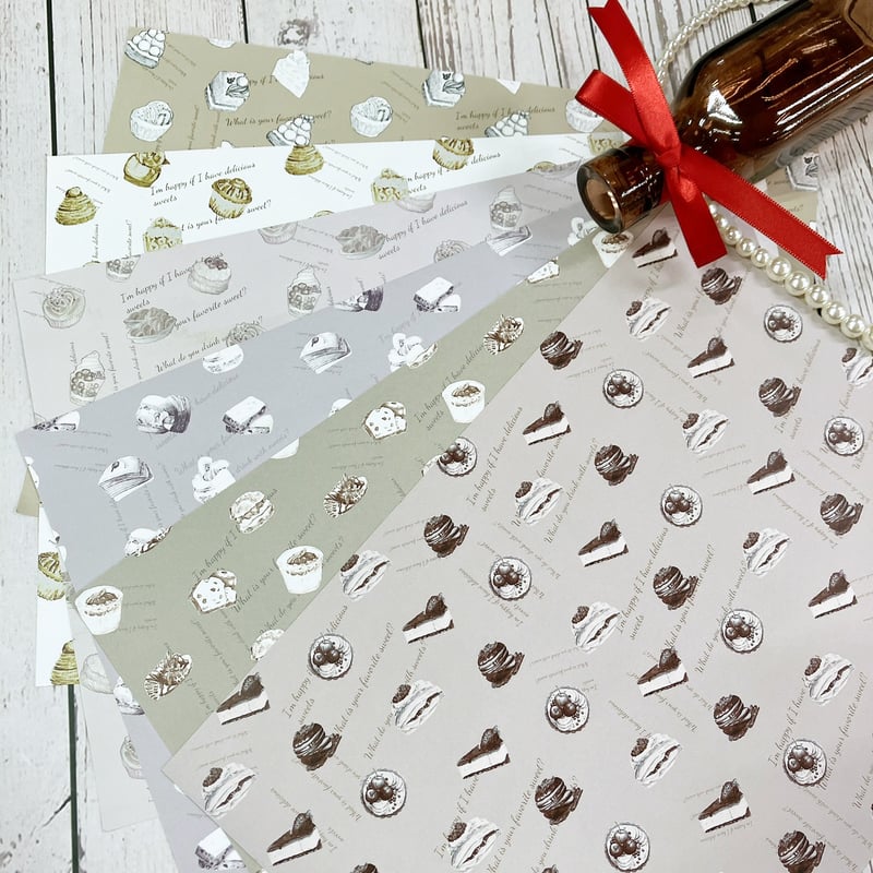 デザペ】スイーツ柄デザインペーパー | ハル×文具女子の文具専門店
