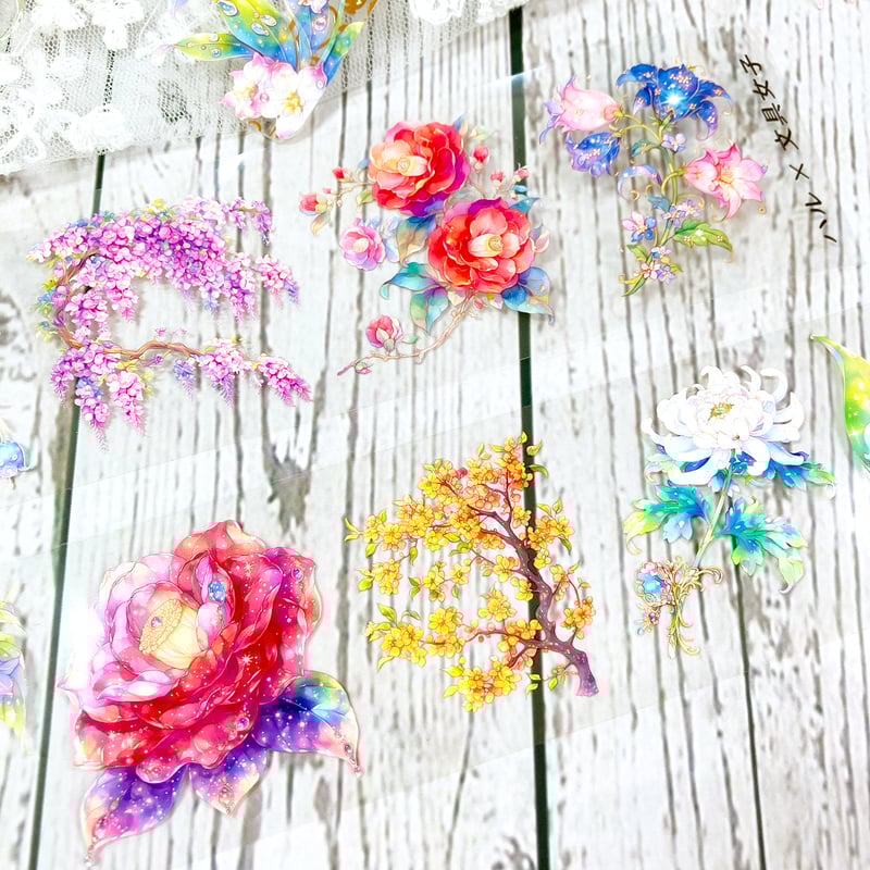 スパークリング【花】PETテープ ハル×文具女子オリジナル フィルム