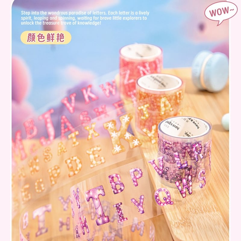 カラフルアルファベットロールシール 0817-1 | ハル×文具女子の文具専門店