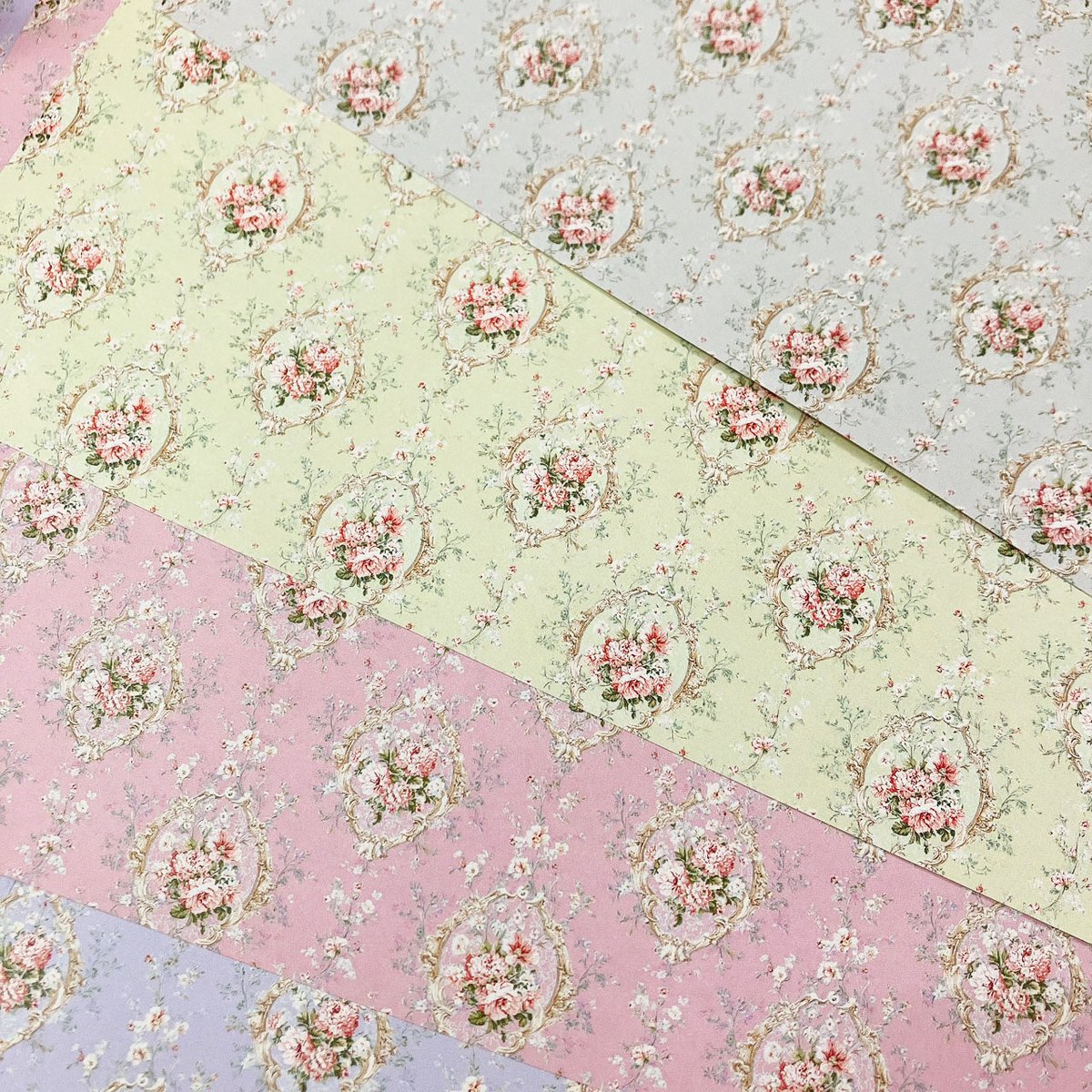 デザペ】 ロココフラワーデザインペーパー | ハル×文具女子の文具専門店