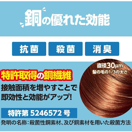 1枚：抗菌消臭銅繊維まくらカバー（Mサイズ）