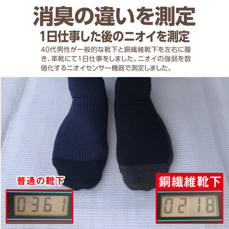 1足：5本指ショートタイプ銅繊維除菌消臭靴下