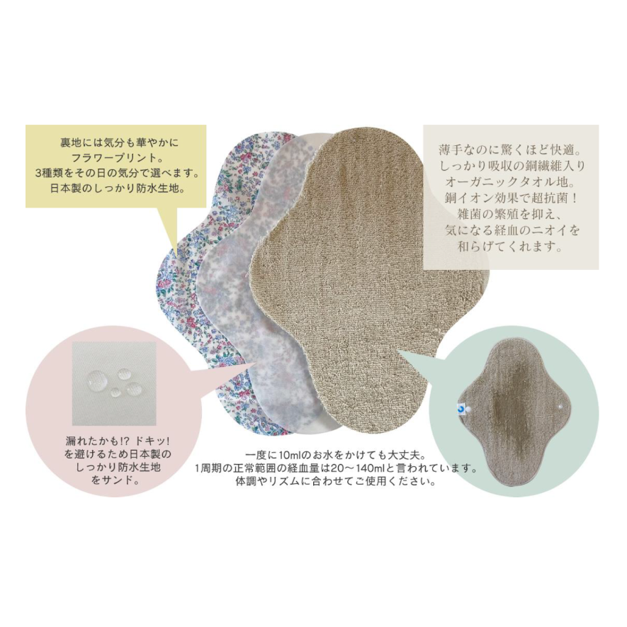 1枚：銅繊維今治タオル布ナプキン | Cufiber(銅繊維shop)