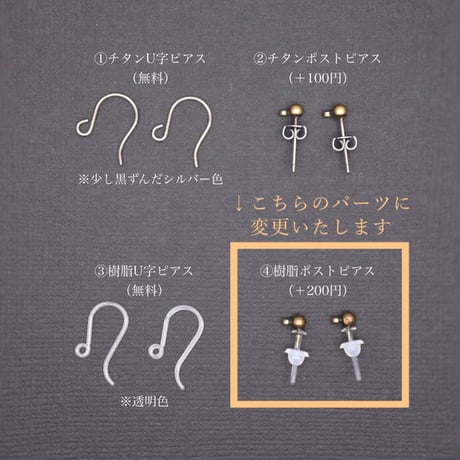 樹脂ポストピアスへのパーツ交換をご希望のお客様はこちらをカートに入れて下さい