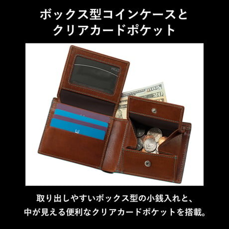 GORBE ベジタブルタンニングレザーカラーエッジ二つ折り財布 ◆名入れ対象◆