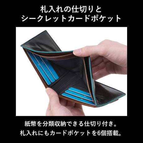 GORBE ベジタブルタンニングレザーカラーエッジスマート二つ折り財布 ◆名入れ対象◆