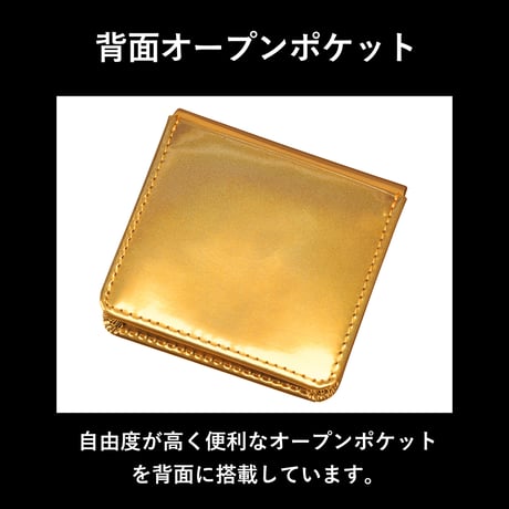 GORBE レインボーゴールドイタリアンレザーボックスコインケース ◆名入れ対象◆