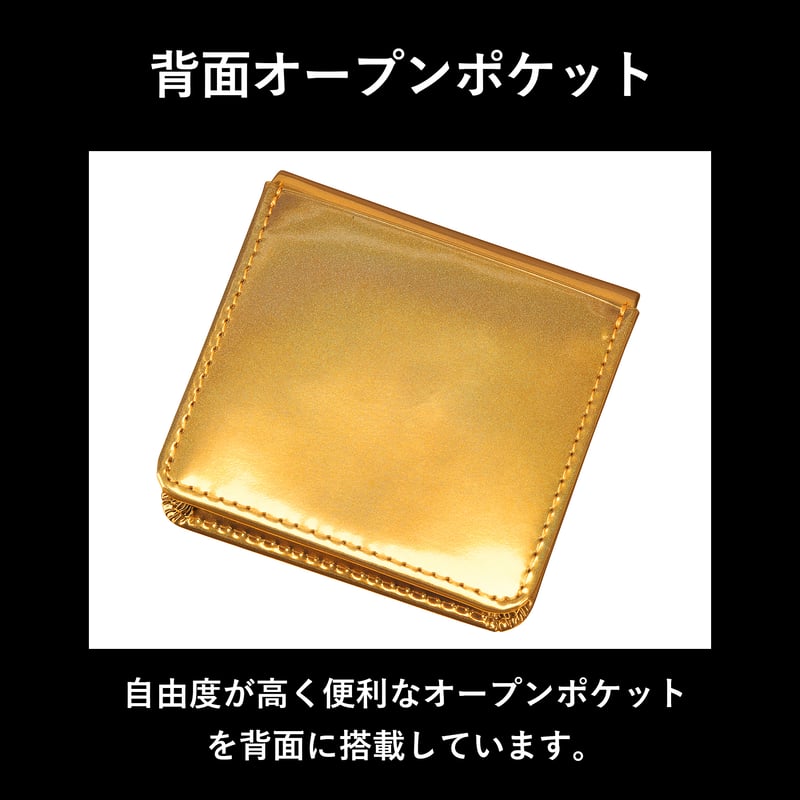GORBE レインボーゴールドイタリアンレザーボックスコインケース
