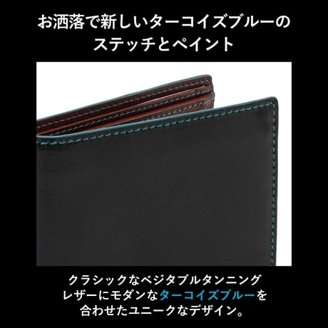 GORBE ベジタブルタンニングレザーカラーエッジ二つ折り財布 ◆名入れ対象◆