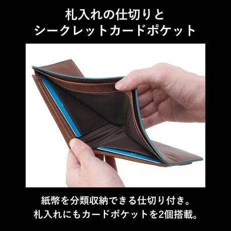 GORBE ベジタブルタンニングレザーカラーエッジ二つ折り財布 ◆名入れ対象◆