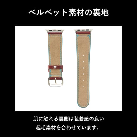 GORBE イタリアンレザーカラーエッジアップルウォッチバンド