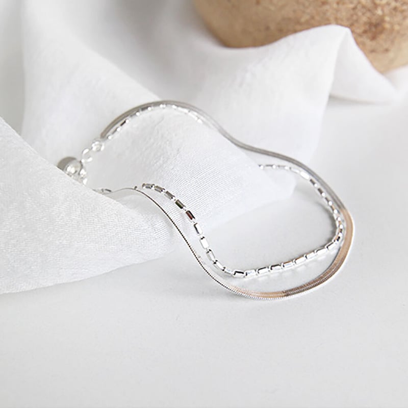 Double* SILVER925 ブレスレット BRACELET | Blanc