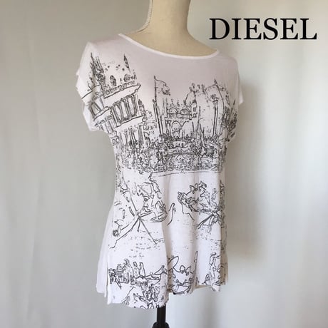 DIESEL ディーゼル 風景画 デザインプリント Tシャツ