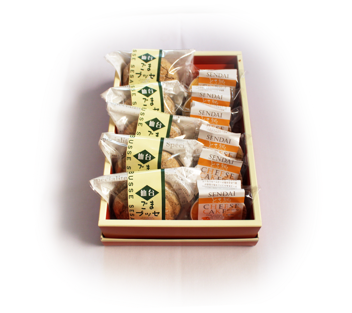 SENDAIとろ熟チーズケーキ 5個入り&ごまブッセ 5個入りセット