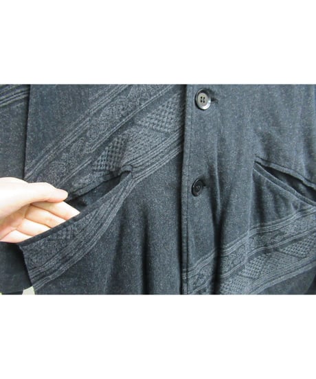 レア 13ss yohji yamamoto pour homme デザインプリントロングカットソージャケット HX-T71-558