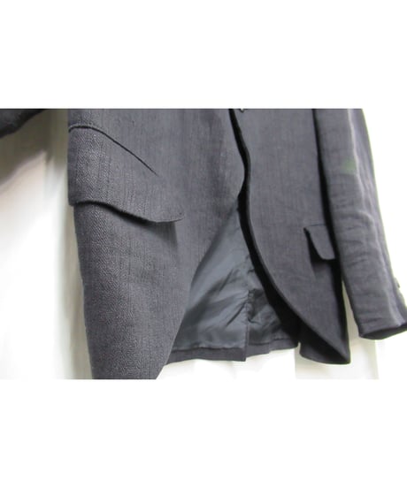 80’s yohji yamamoto pour homme vintage 燕尾 ショールカラーデザイン 麻 ジャケット（HJ-21）