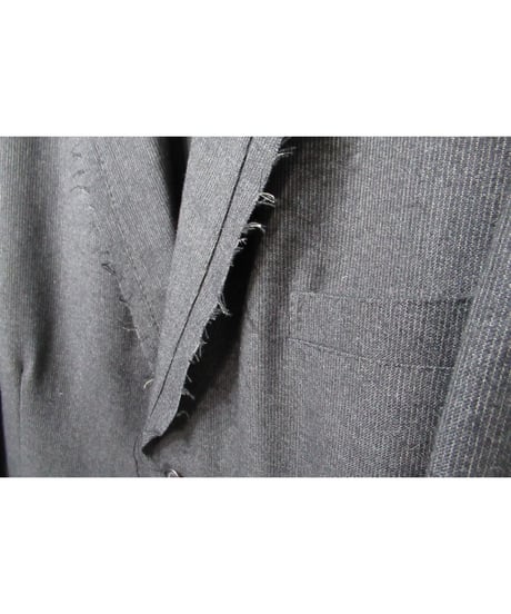 95aw yohji yamamoto pour homme vintage 鹿鳴館期 グレーストライプダメージ加工セットアップ（HE-J64-119）