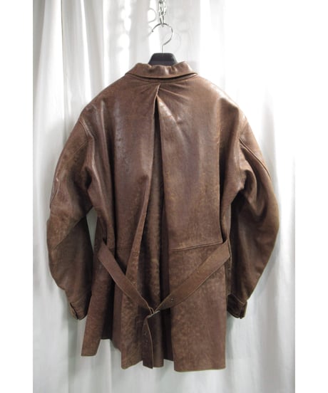 レア 95aw yohji yamamoto femme vintage バック 裏地デザイン レザージャケット（FE-J32-709）