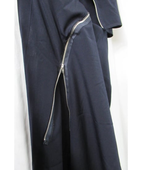 レア AD1991 COMME des GARCONS NOIR vintage 紺 変形ファスナーデザインワンピース GO-11014S
