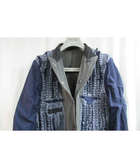 AD1998 COMME des GARCONS HOMME PLUS 製品染め フリルジャケットセットアップ PJ-10035S