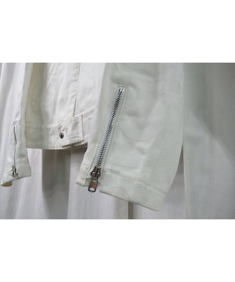 レア AD2002 初期 JUNYA WATANABE MAN×ルイスレザーLewis Leathers 白数字プリントライダースコットン素材ブルゾン（WI-J036）