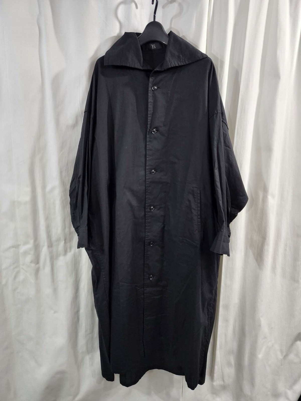 Yohji Yamamoto ＋ noir ブラック ロング ドレス Yohji Yamamoto Noir black front pleated jacket with