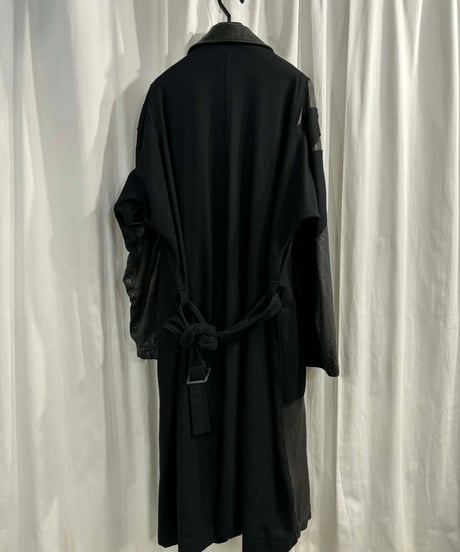 2015AW yohji yamamoto pour homme   vintage レザー切り替えコート（HY-C08-804）