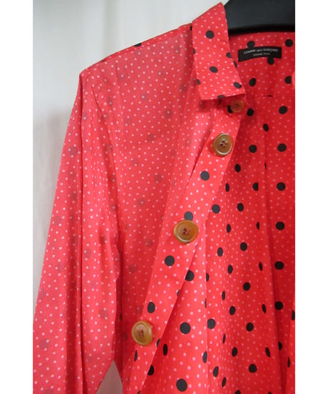 AD2002 COMME des GARCONS HOMME PLUS ドット切替えデザインブラウス PG-B045