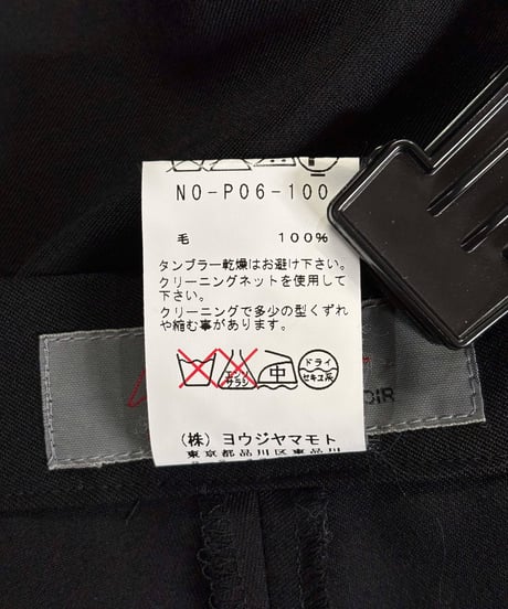 2011SS yohji yamamoto +NOIR ウールギャバジンパンツ（NO-P06-100）