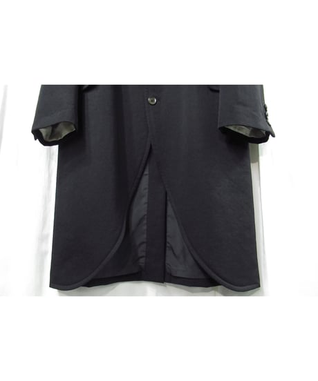 07aw yohji yamamoto pour homme 襟ニット切り替え 燕尾デザインロングジャケット（HX-J24-102）