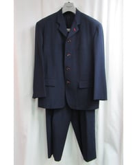 レア 80's COMME des GARCONS HOMME PLUS vintage 紺 カラーホール 3ピースセットアップ PJ-05077M