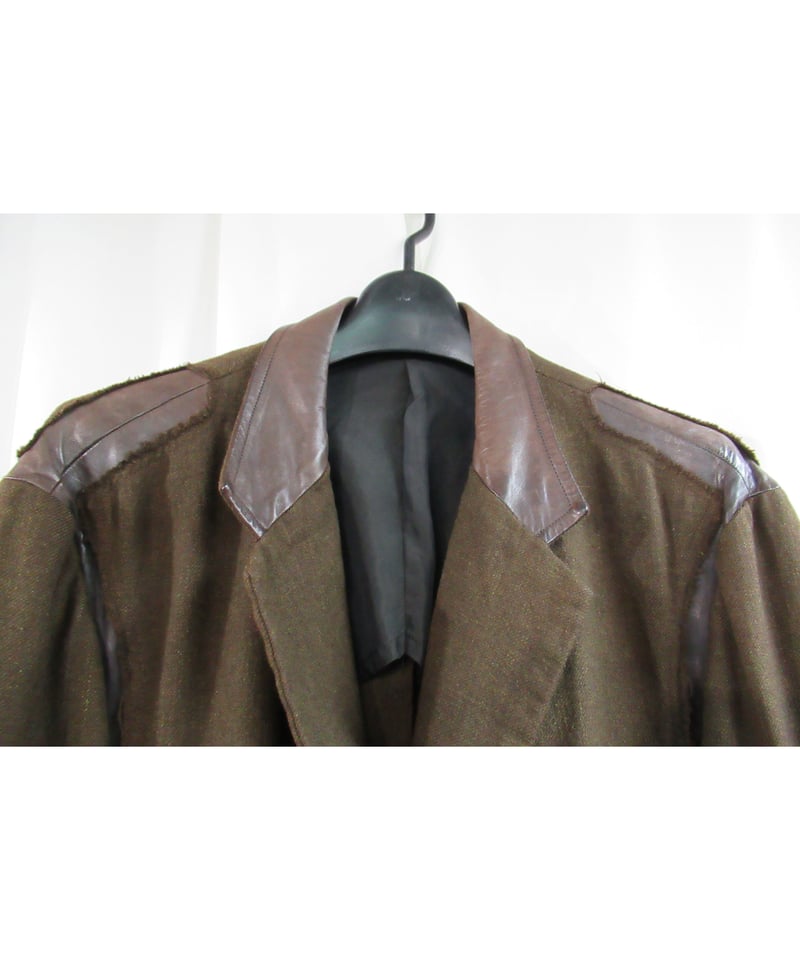 Yohji Yamamoto POUR HOMME 03AWレザー切替ジャケット