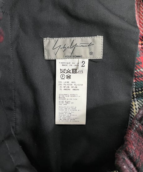 2020AW yohji yamamoto pour homme チェックパンツ（HR-P51-107）