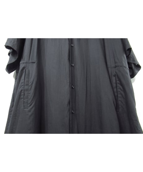 yohji yamamoto +noir フード付き ラグランスリーブデザイン ロングワンピース（ND-D08-213）