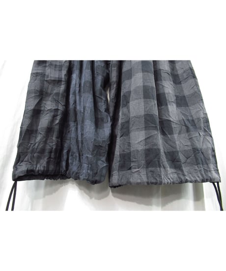 19aw yohji yamamoto pour homme コットン 切替えデザイン チェックパンツ（HC-P69-817）
